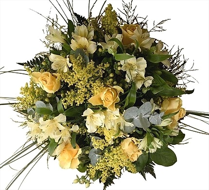Gerbera, Santini, Celosia, krem gü