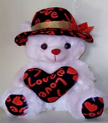 Kalpli ve love yazılı beyaz pelu�