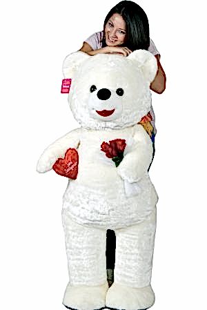 Ayakta beyaz peluş ayıcık 145 cm